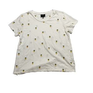 W5 Pineapple Patterned Casual Preppy Short Sleeve T Short Size Medium